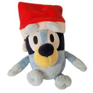 Bluey Plush Stuffed Animal 10" Christmas Santa Hat Holiday Toy Christmas Plushie